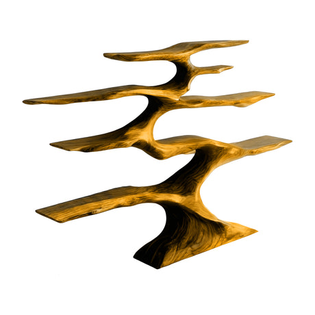 Zyrelith Sculpted Solid Wood Tree Bookshelf Teak - Timberustic Tree Bookshelf