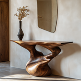 Zythera Sculpted Solid Wood Console Table