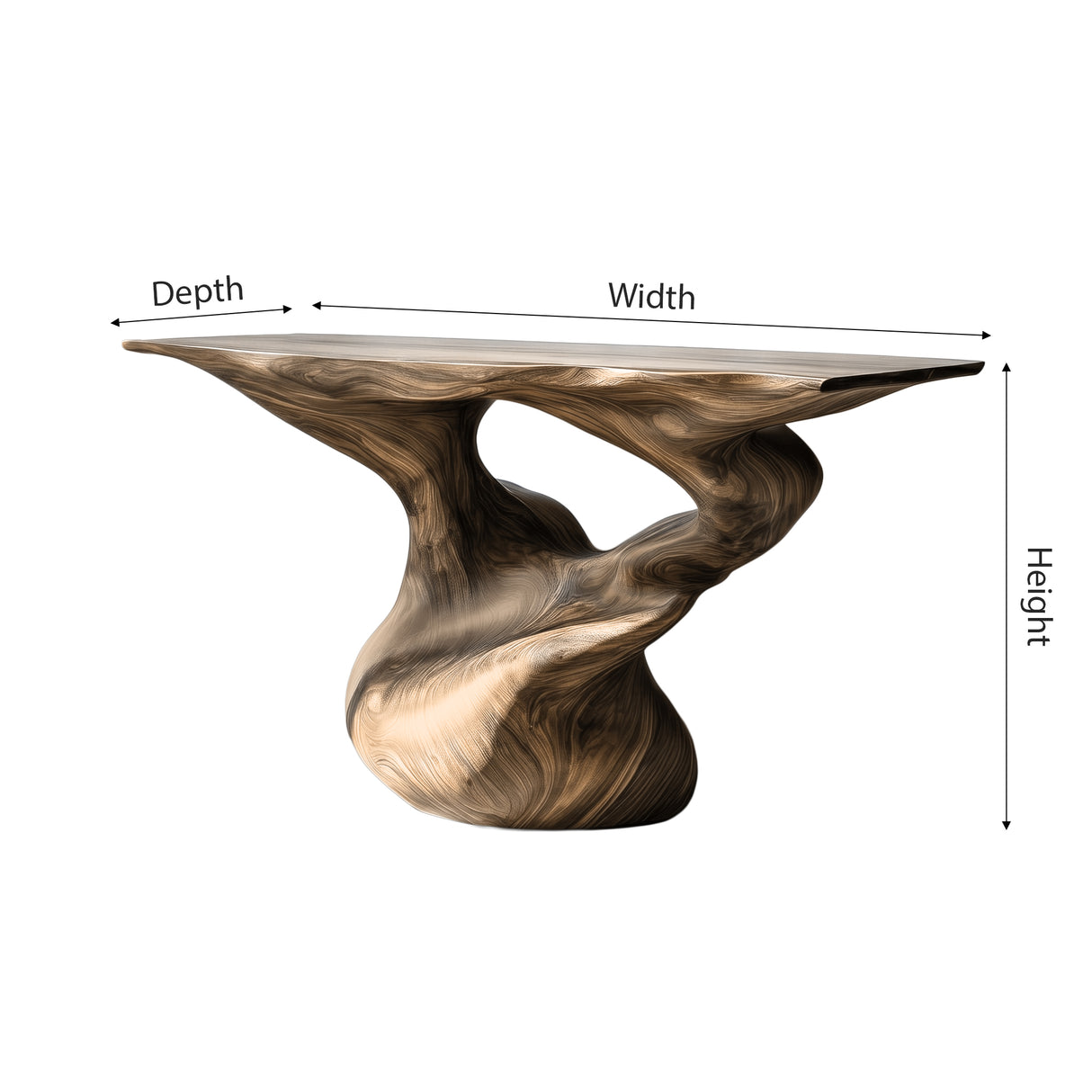 Zythera Sculpted Solid Wood Console Table