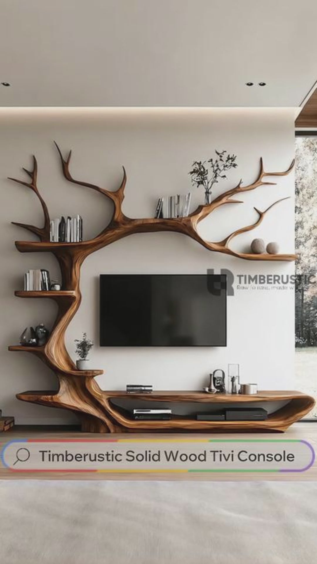 Ravenn Tree Branch Live Edge Solid Wood TV Console