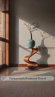 Zepharic Solid Wood Sculpted Pedestal Stand
