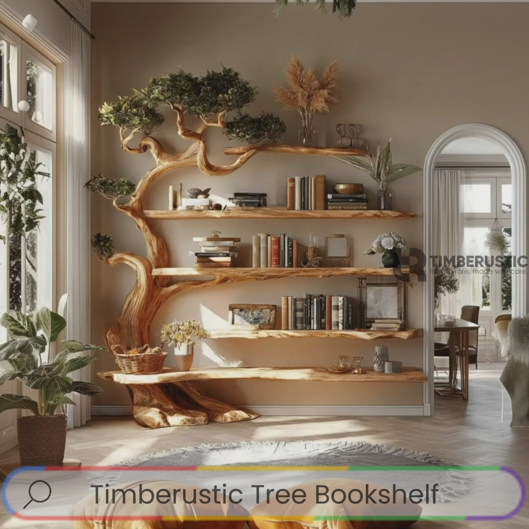 Sylvaris Sculptural Solid Wood Tree Bookshelf