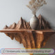 Alverra Sculpted Solid Wood Mountain Floating Shelf