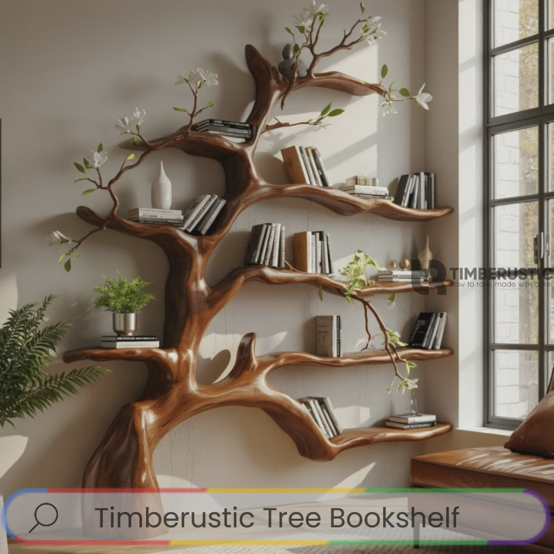 Aurelin Bloom II Solid Wood Tree Bookshelf