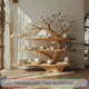 Florentis Sculptural Live Edge Solid Wood Tree Bookshelf