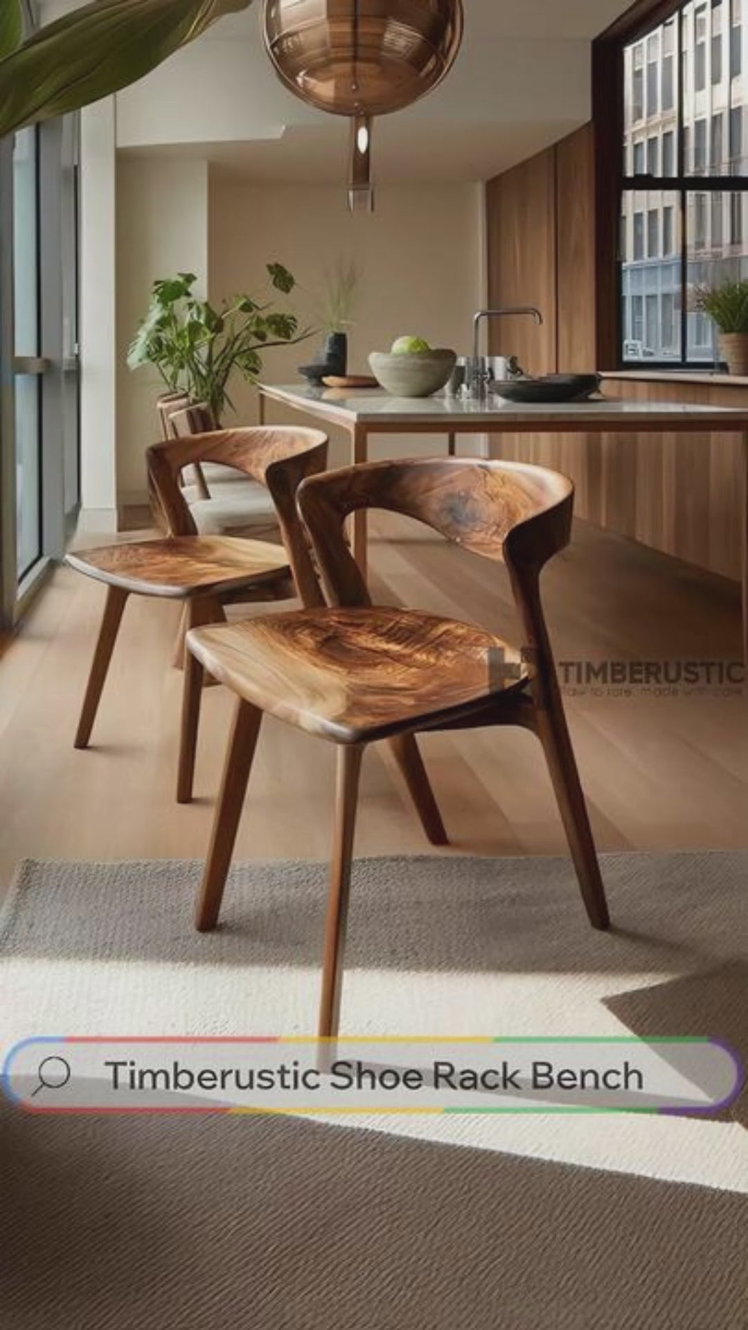Elvarn Curve Solid Wood Dining Chair