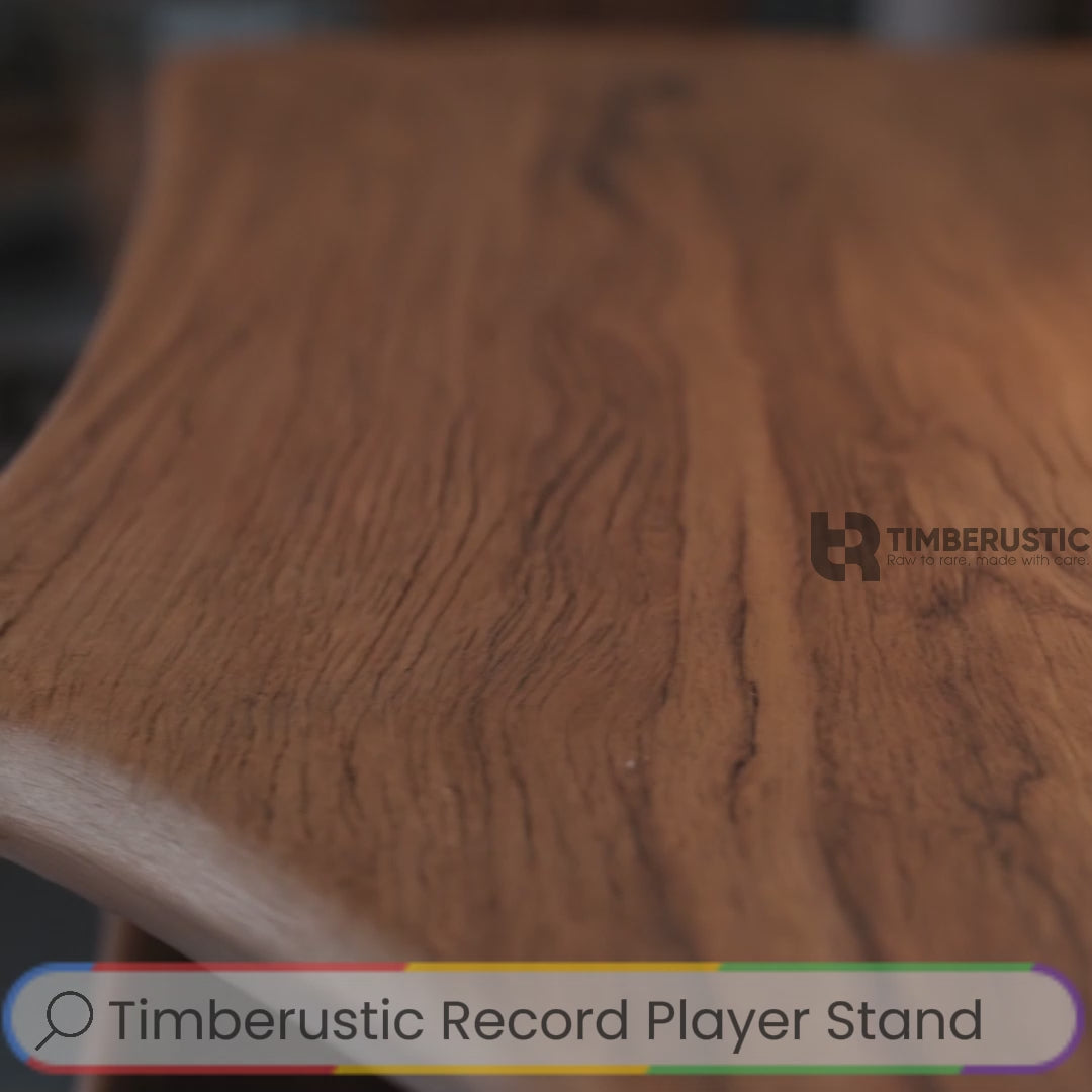 Torsona Twisted Hollow Solid Wood Record Player Stand