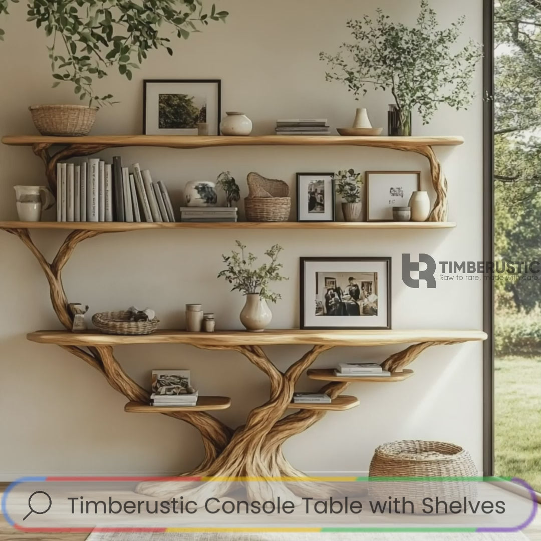 Branford Grove Solid Wood Console Table with Shelves