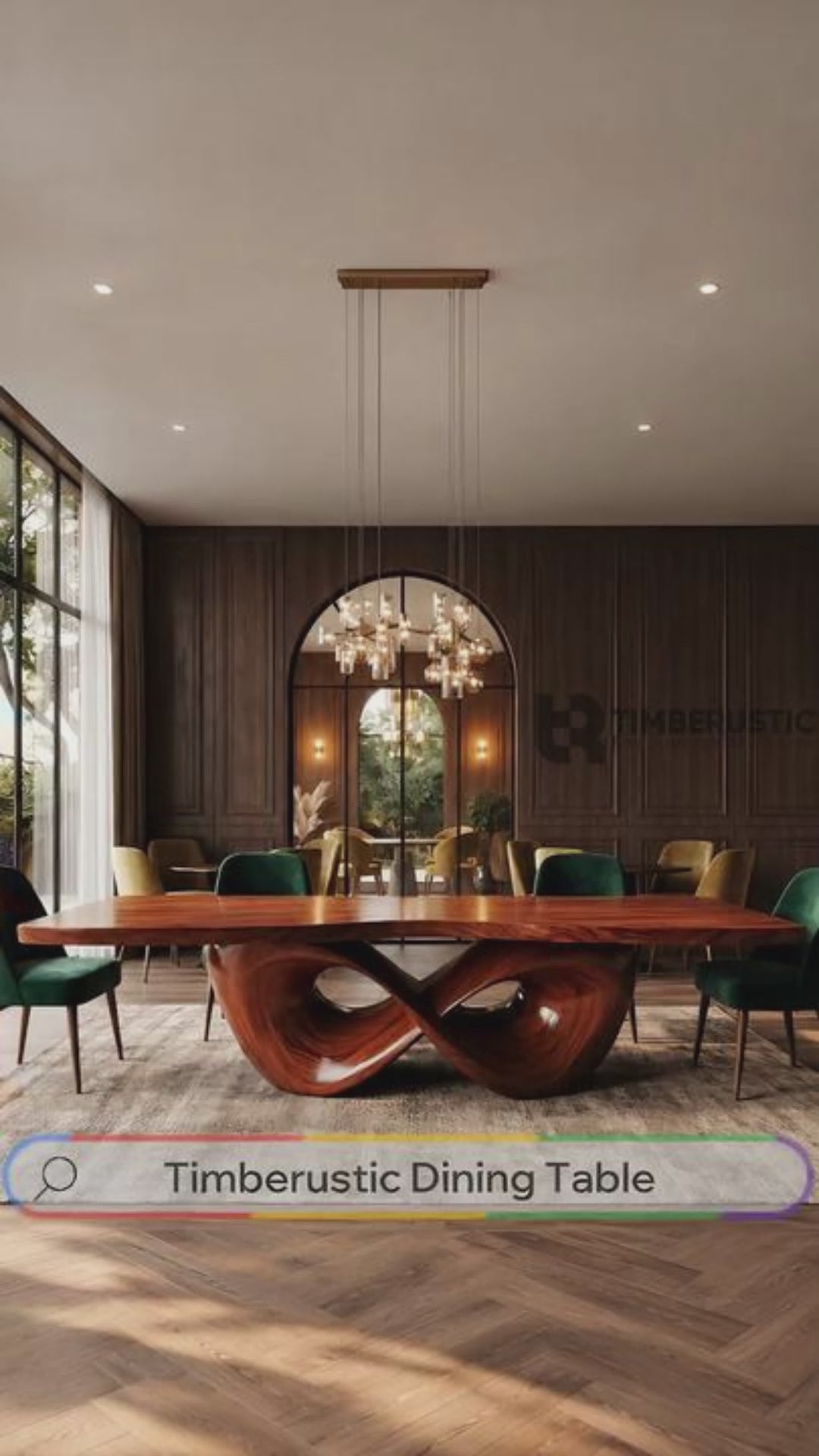 Aelalora Sculpted Infinity Base Handcrafted Dining Table