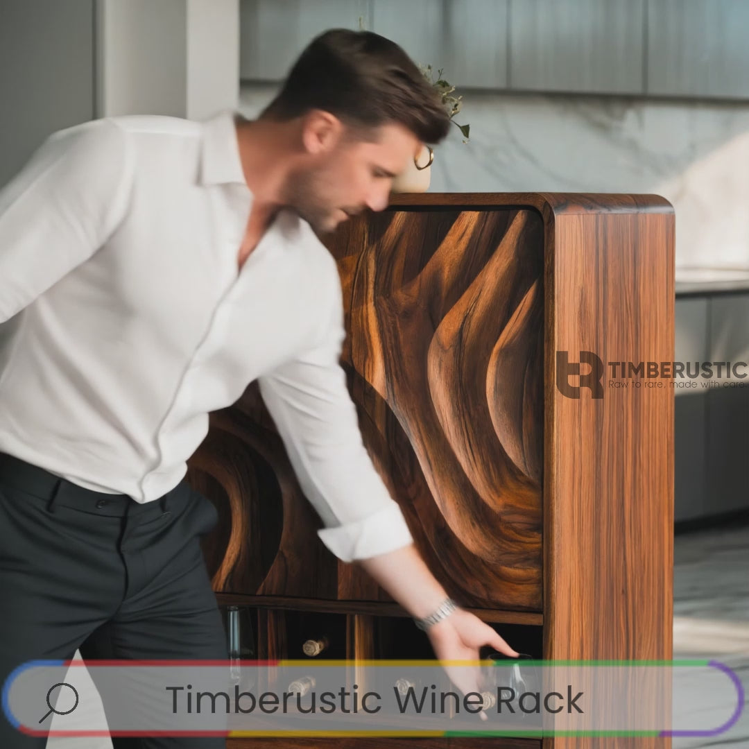Vaeloris Handcrafted Solid Wood Bar Cabinet