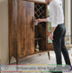 Elarion Handcrafted Solid Wood Bar Cabinet