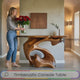 Sculptural Solid Wood Console Table