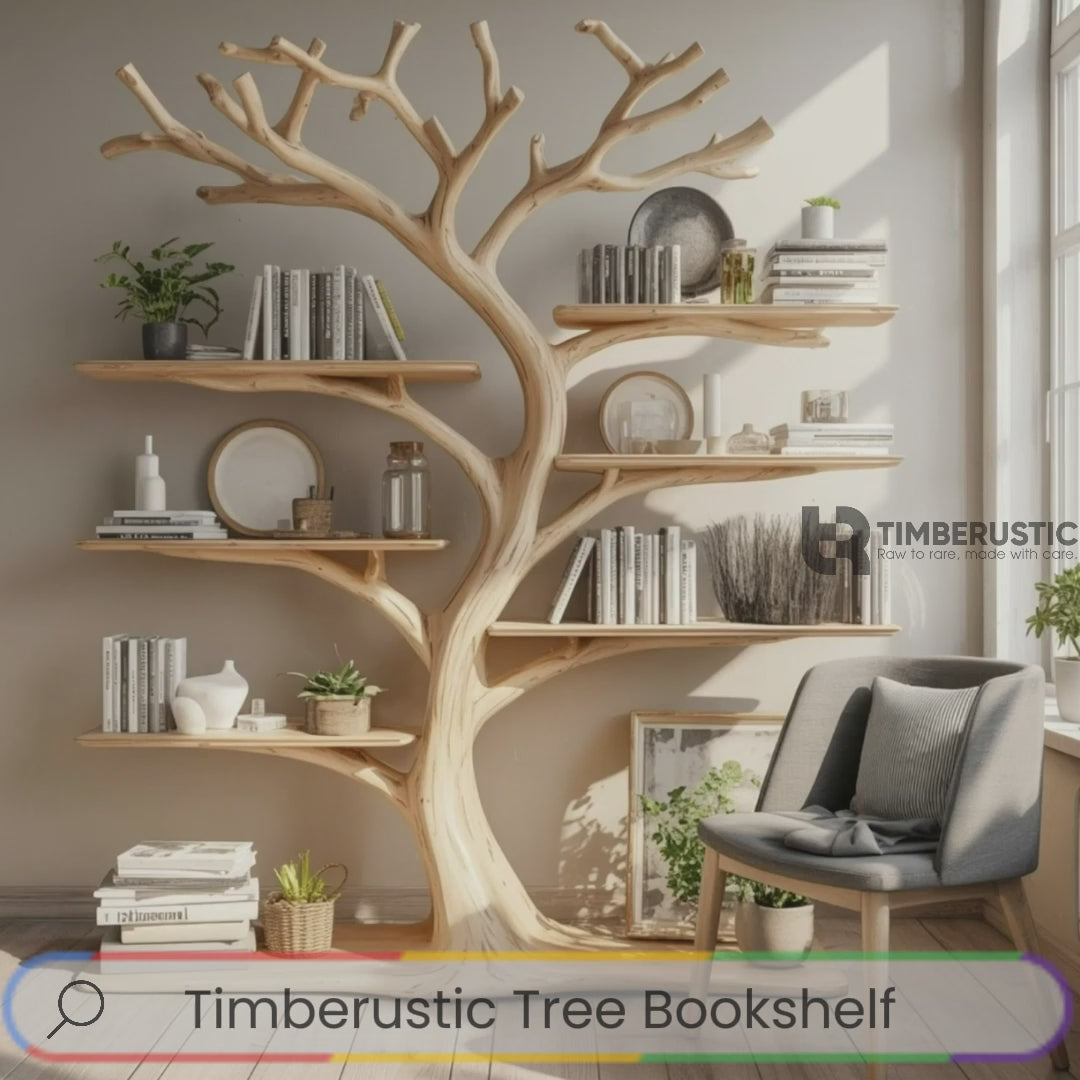 Soltree Sculpted Solid Wood Tree Bookshelf