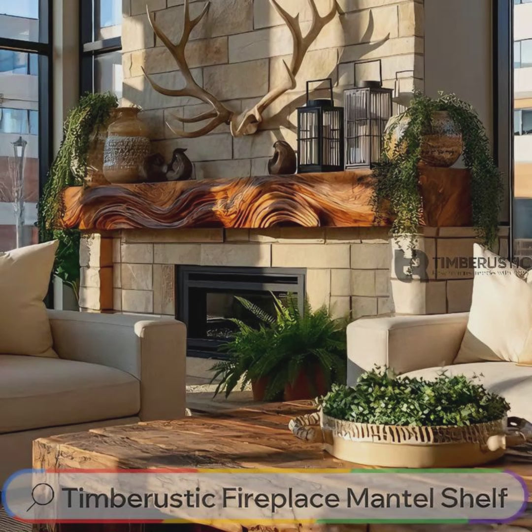 Dravaryn Handcrafted Solid Wood Fireplace Mantel Shelf