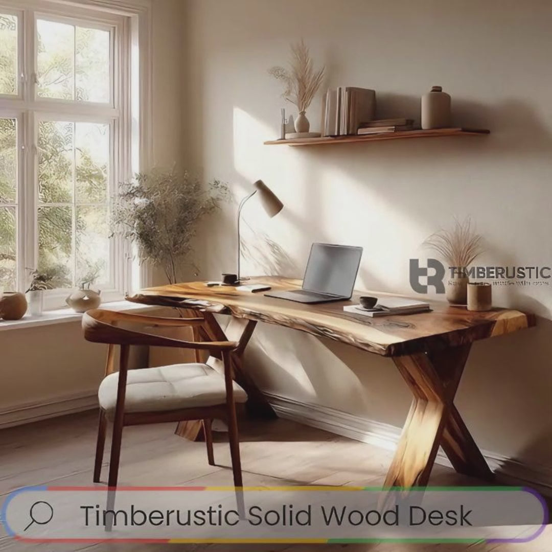 Crosscrest Live Edge Solid Wood Desk