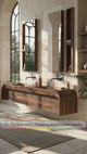 Sylverion Solid Wood Floating Bathroom Vanity with Integrated Sinks and Drawers