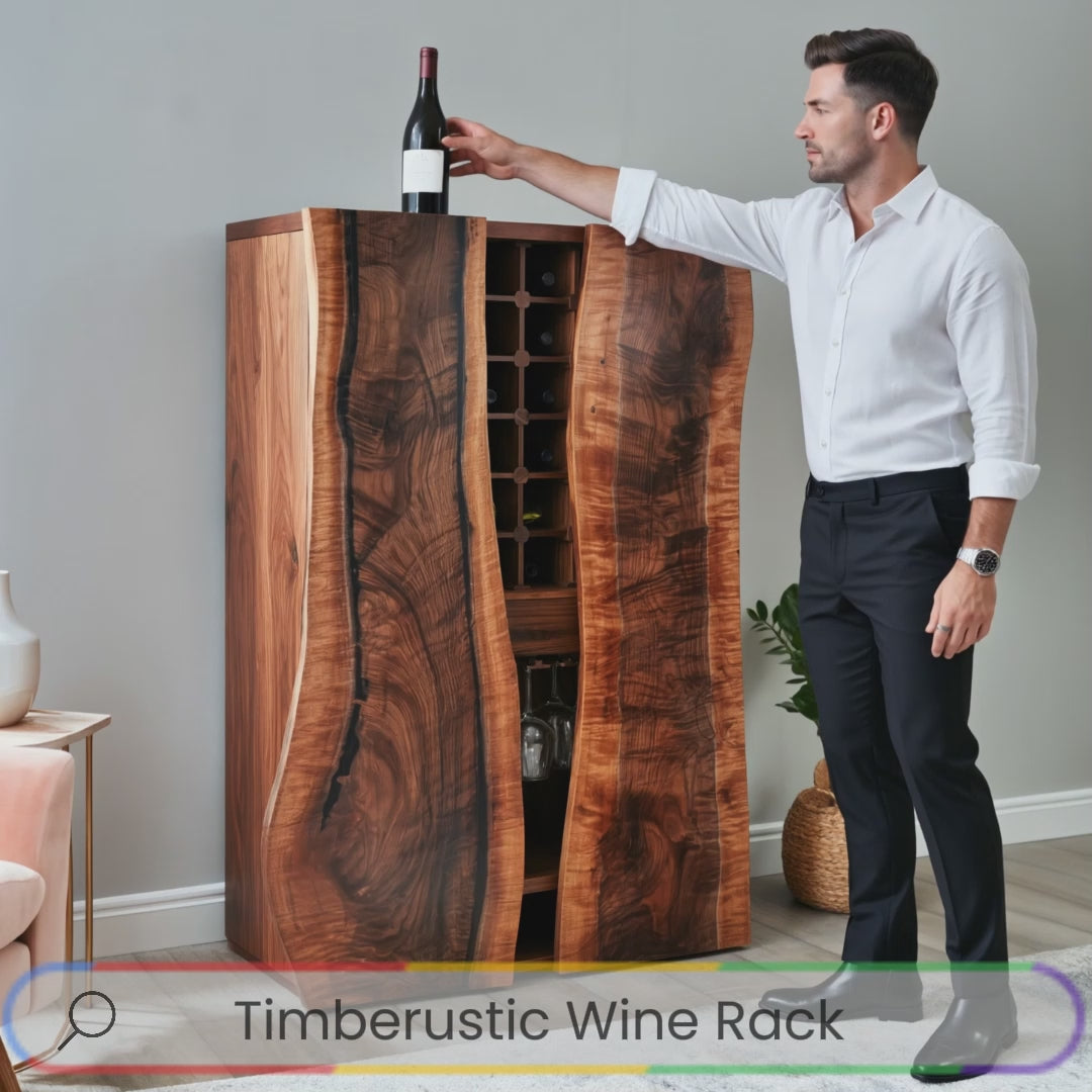 Virellan Handcrafted Solid Wood Bar Cabinet
