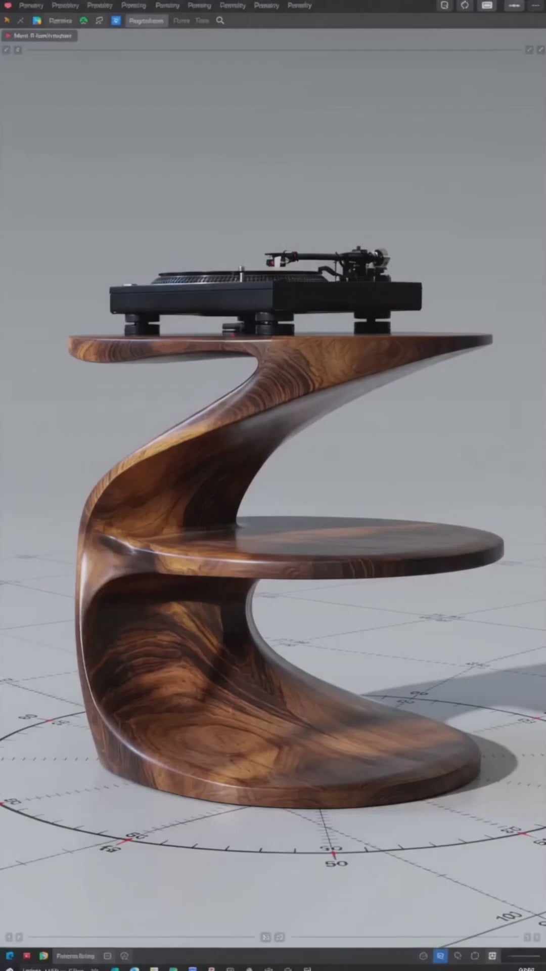 Zorvyn Handcrafted Solid Wood Record Player Stand