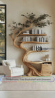Eldorath Organic Modern Tree Bookshelf with Drawers