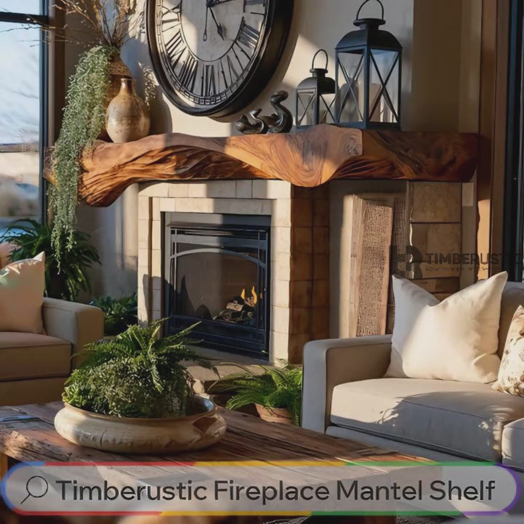 Dravonar Handcrafted Solid Wood Fireplace Mantel Shelf