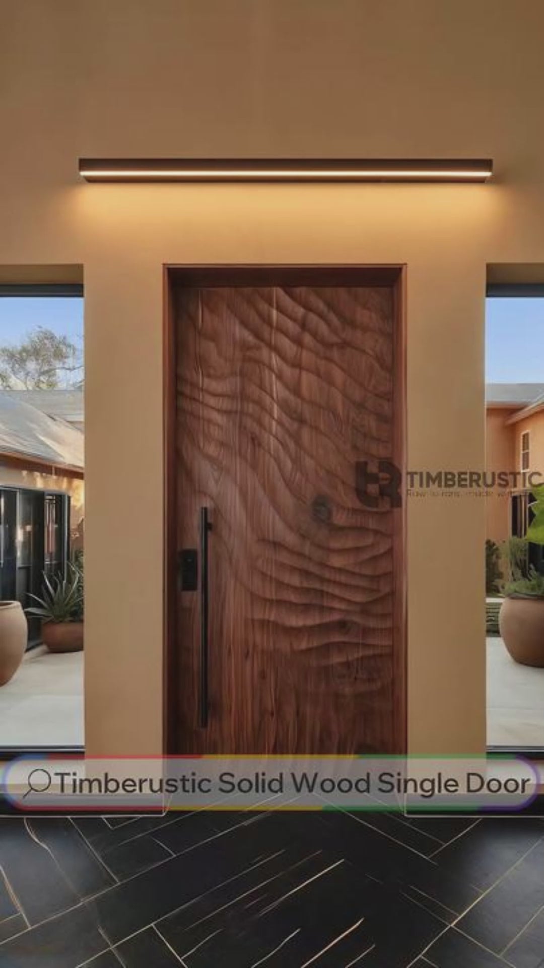 Velmora Handcrafted Solid Wood Organic Relief Single Door