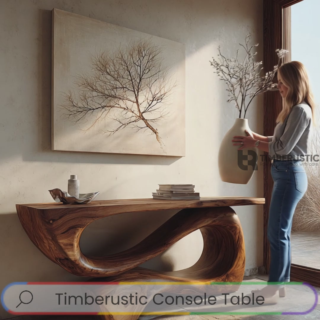 Nalore Sculpted Solid Wood Console Table