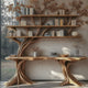 Caelvorn Live Edge Solid Wood Console Table with Shelves