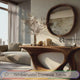 Virel Sculpted Solid Wood Console Table