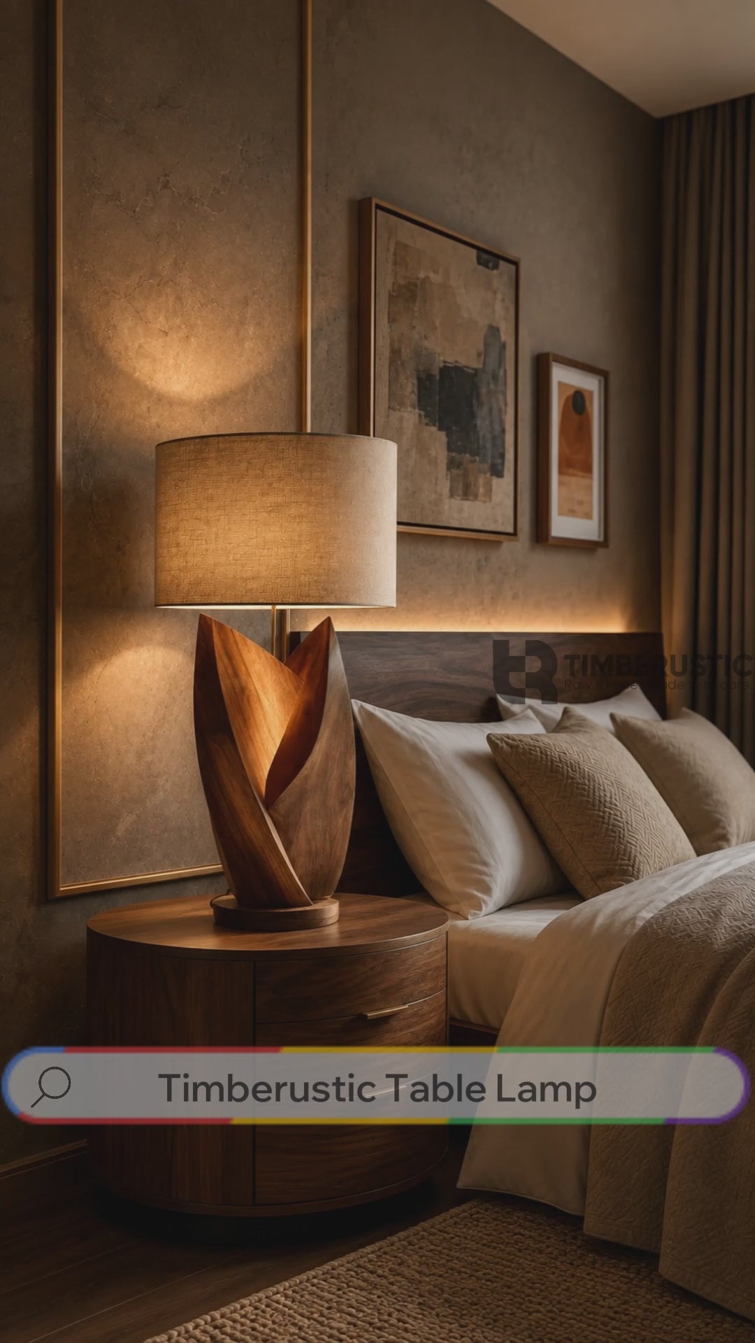 Virella Handcrafted Solid Wood Table Lamp SPA892489