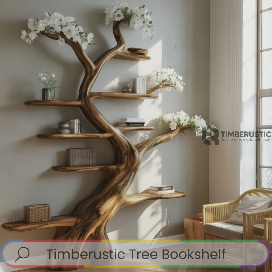 Aurelin Bloom Solid Wood Tree Bookshelf