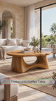 Calyven Oval-Top Sculpted Handcrafted Coffee Table