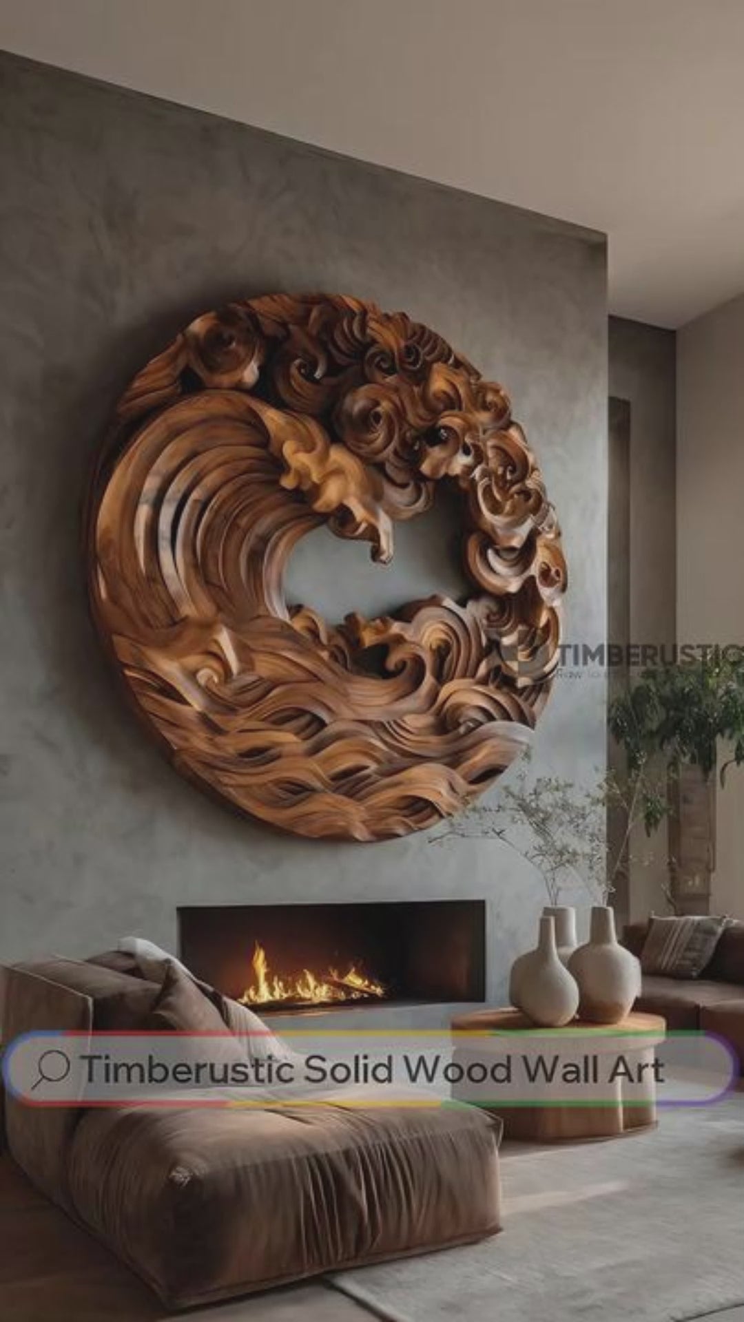 Orison Handcarved Solid Wood Wall Art