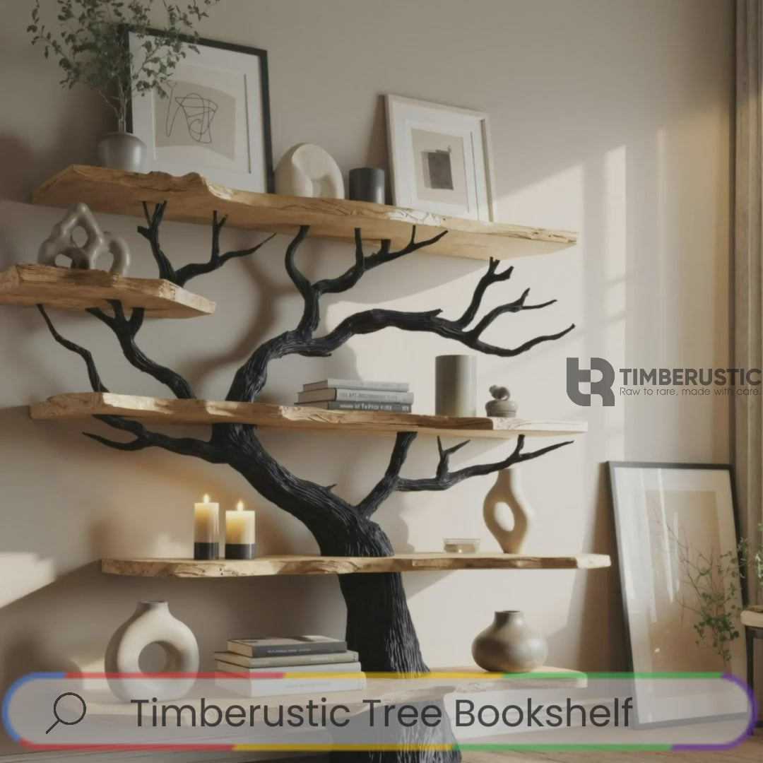Arboris Noir Solid Wood Tree Bookshelf