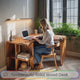 Ravon Solid Wood L-Shape Desk with Drawers