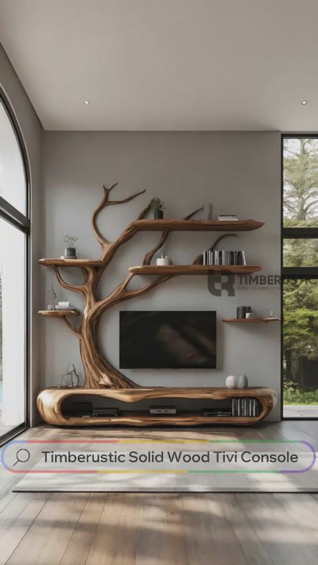 Sylvara Tree Branch Live Edge Solid Wood TV Console
