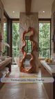 Velavane Flowing Contour Sculpted Handcrafted Mirror Frame