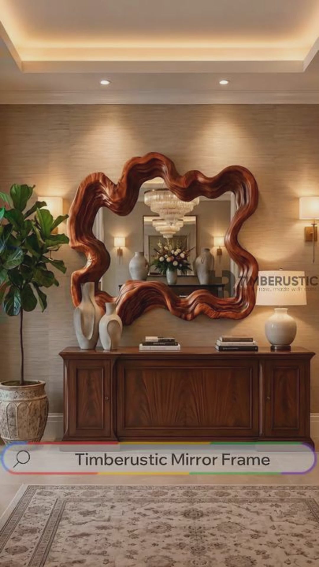 Ondavyr Undulating Sculpted Handcrafted Mirror Frame