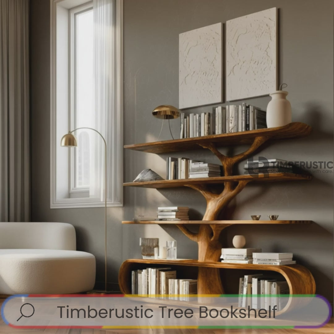 Arborcrest Handcrafted Solid Wood Tree Bookshelf