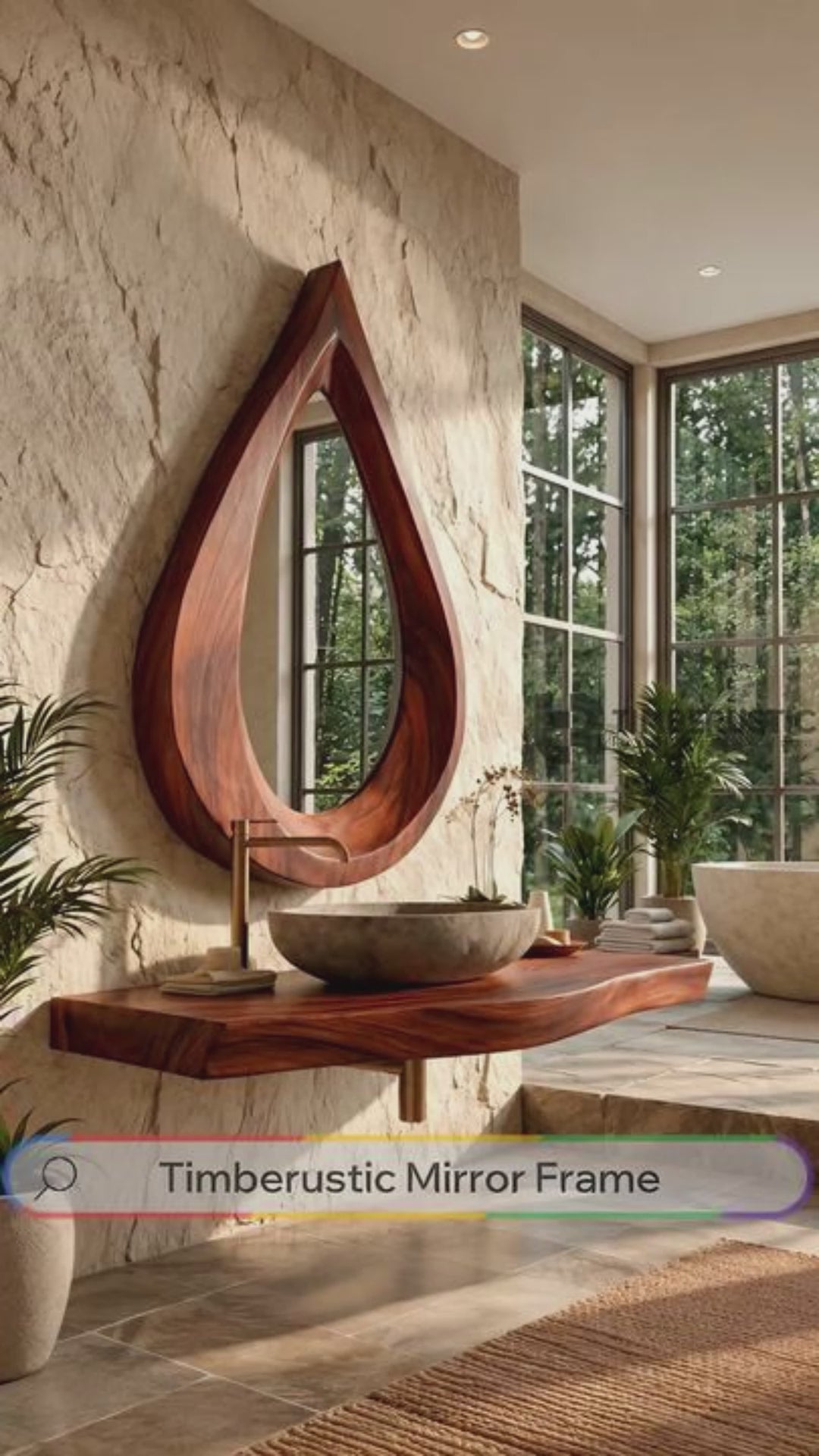 Velawyn Teardrop Sculpted Handcrafted Mirror Frame