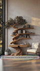 Thaloryn Sculpted Solid Wood Tree Bookshelf with Drawers