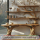 Valtheris Live Edge Solid Wood Console Table with Shelves