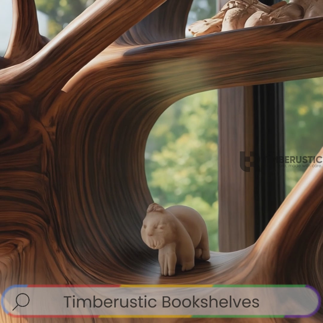 Hartwell Rise Handcrafted Solid Wood Deer Bookshelf