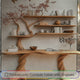 Arvion Live Edge Solid Wood Console Table with Shelves