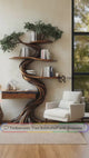 Thalorin Organic Modern Tree Bookshelf with Drawers