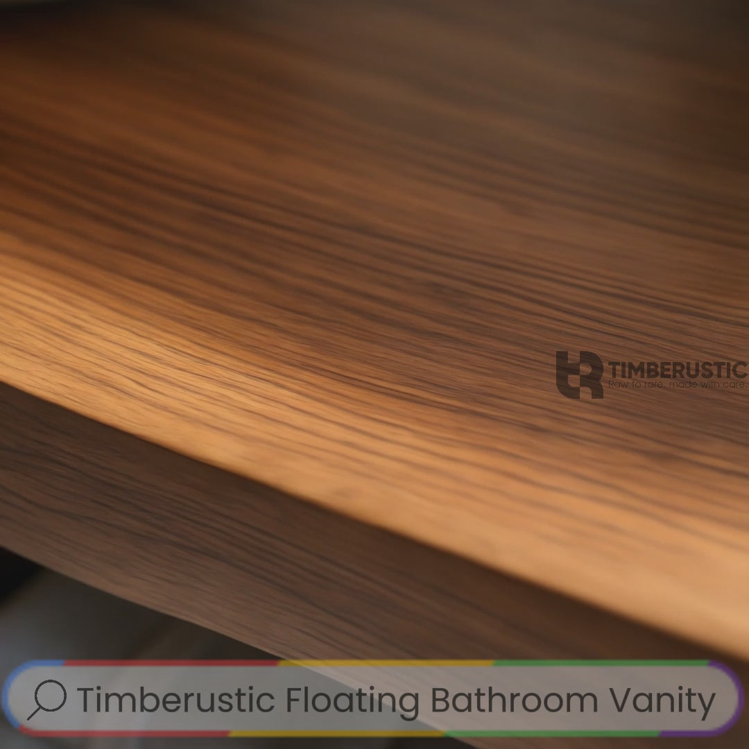 Flowline Solid Wood Floating Bathroom Vanity With Drawers