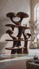 Mycelora Sculpted Solid Wood Mushroom Bookshelf