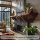 Zorynth Wave-Carved Solid Wood Fireplace Mantel Shelf