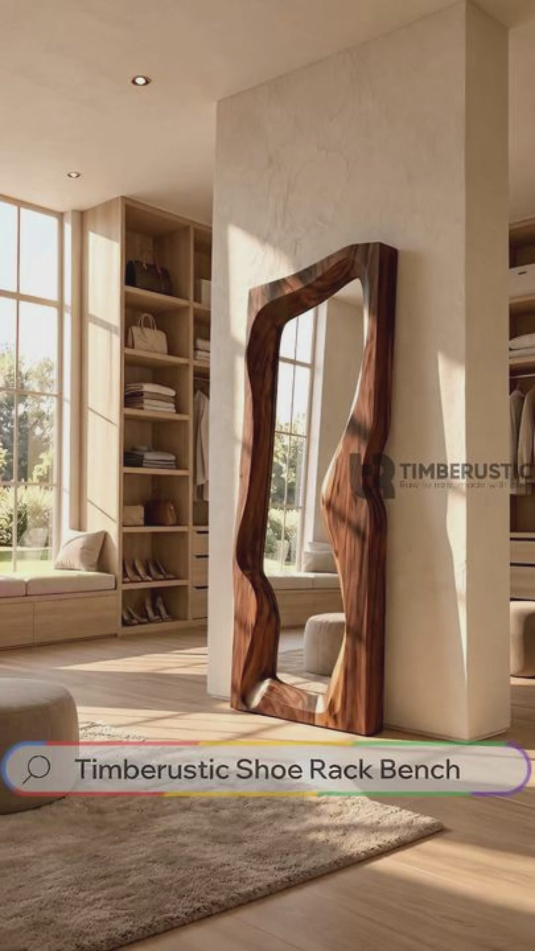 Ravessa Undulating Sculpted Handcrafted Mirror Frame