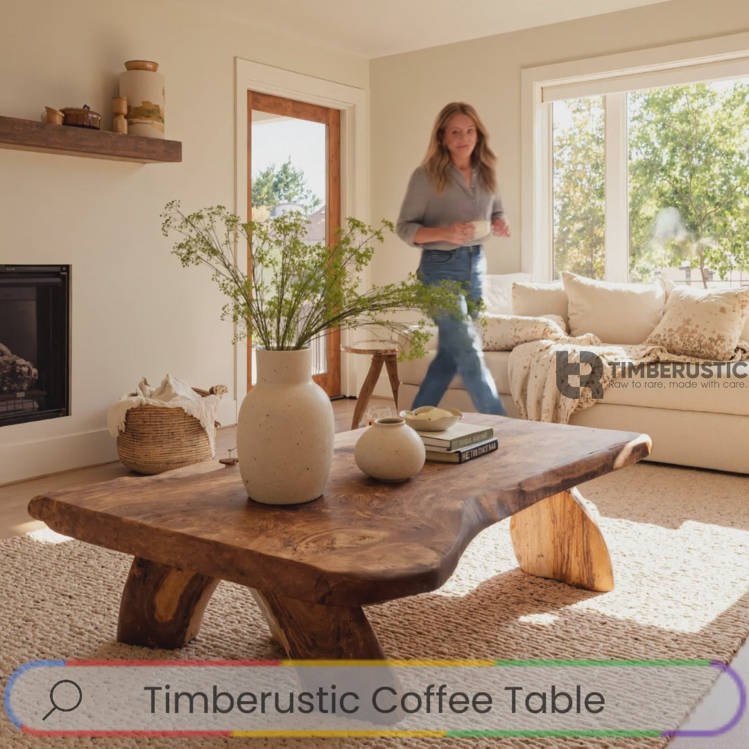 Rustic Live Edge Handcrafted Coffee Table