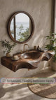 Asteron Handcrafted Solid Wood Floating Bathroom Vanity with Integrated Sink